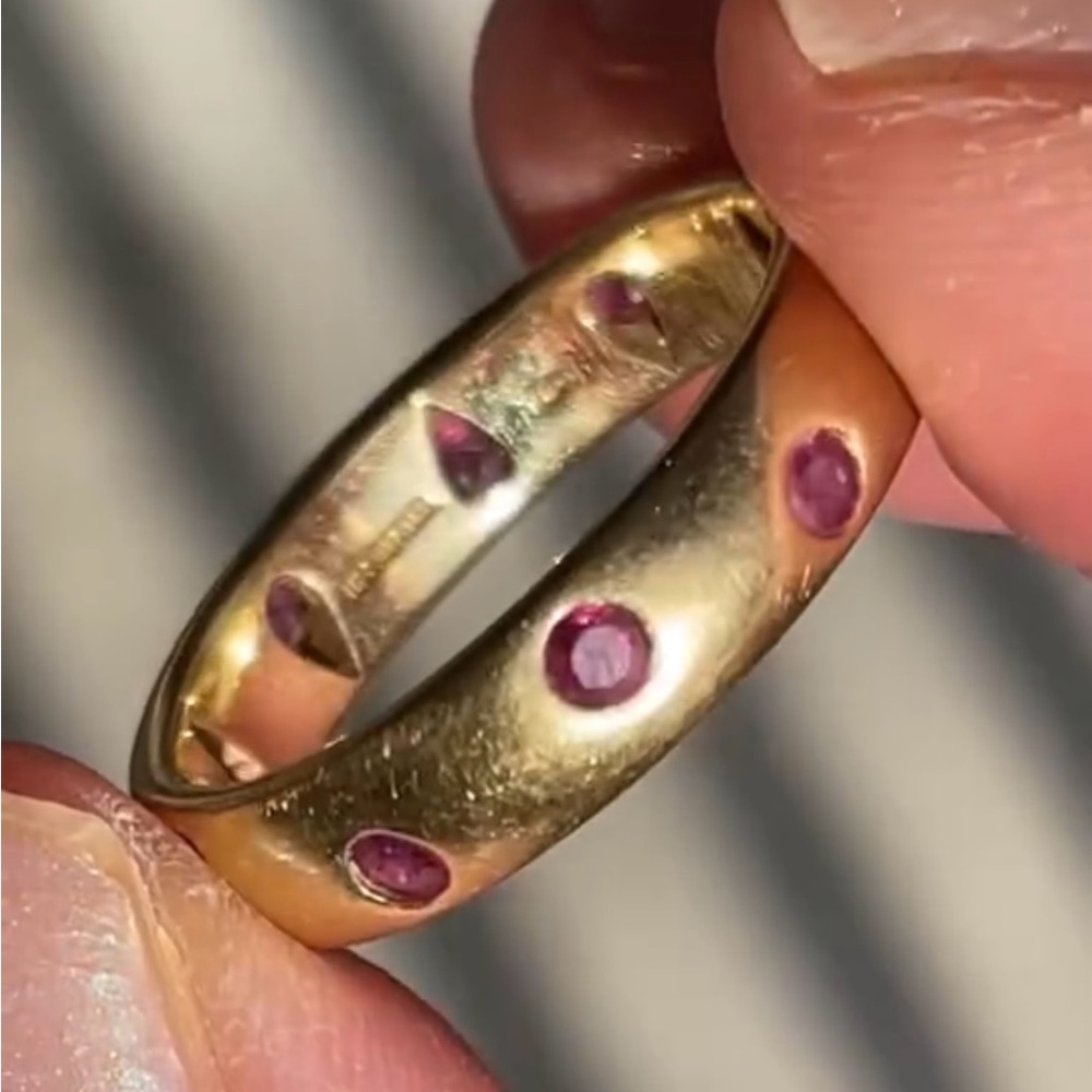 Tiffany & Co 18k Vintage Ruby Etoile Ring Size 5.75